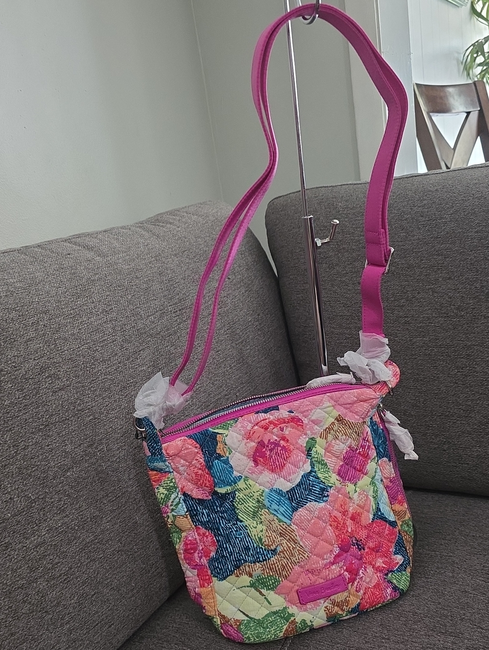 Vera Bradley Vibrant Pink Floral Quilted Crossbody